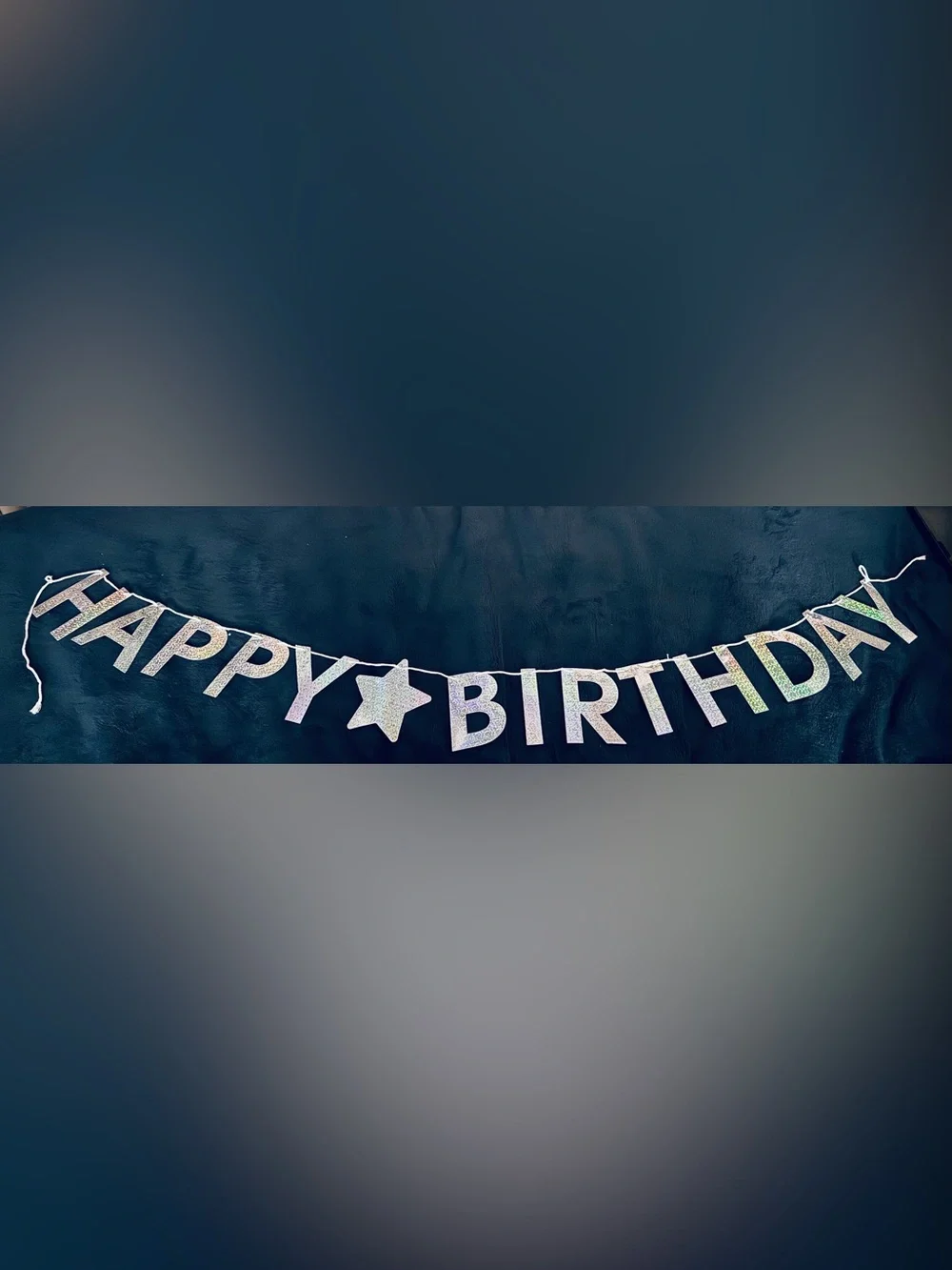 Iridescent 'Happy Birthday' Banner - Foil, Silver, 72